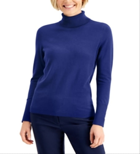 JM Collection Women's Turtleneck Sweater Purple Size M