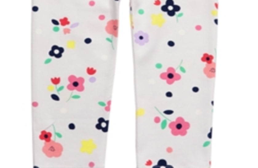 First Impressions Baby Girl's Stretch Leggings White  Size 6-9 M