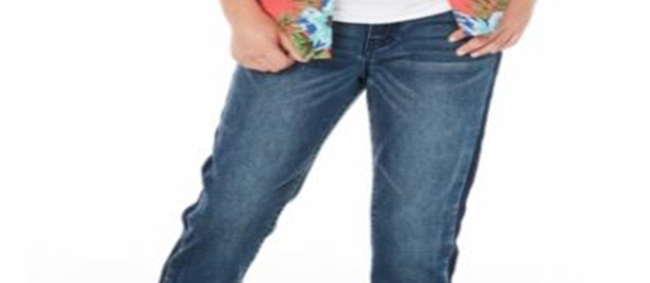 Epic Threads Big Boy's Sutton Slim Straight Fit Stretch Two Tone Jeans Blue Size 12