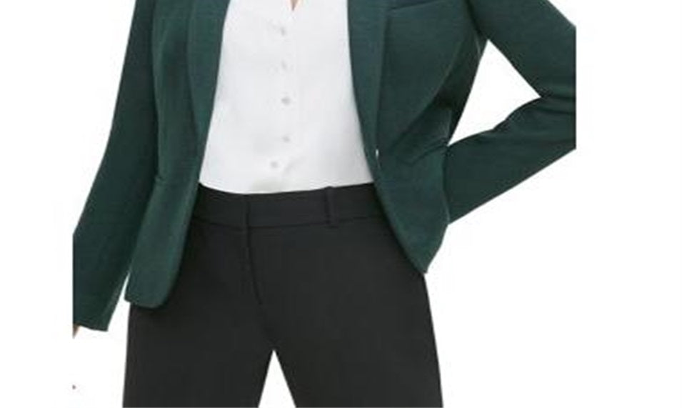 Tommy Hilfiger Women's French Terry 1 Button Blazer Green Size 10