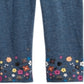 First Impressions Toddler Girl's Floral Border Leggings Blue Size 4 T
