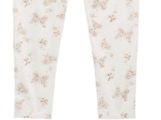 Epic Threads Little Girl's Butterfly Print Leggings White Size 6