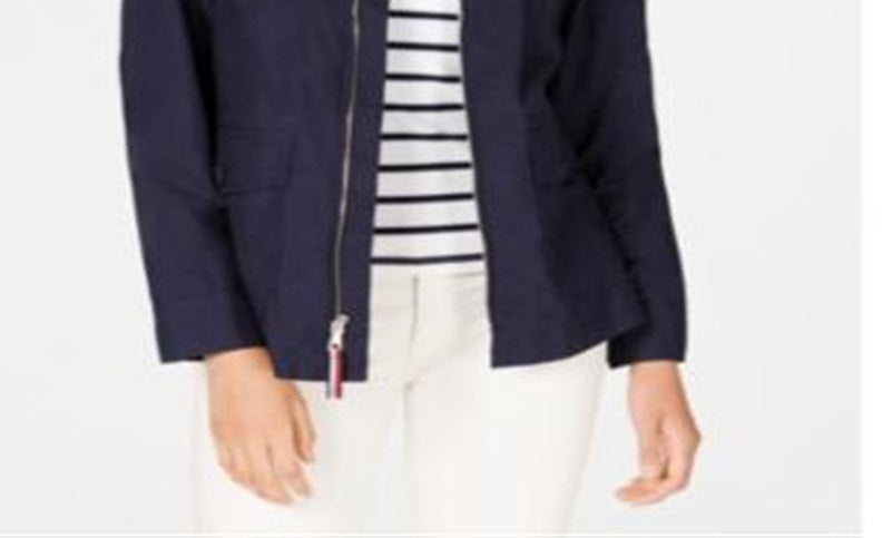 Tommy Hilfiger Women's Cotton Utility Jacket Blue Size M