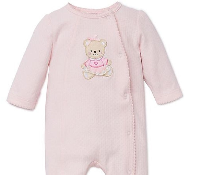 Little Me Baby Girl's Sweet Bear Footed Coverall Pink Size 9 M