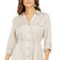 Style & Co Women's Solid Utility Shirtdress Gray Size Small