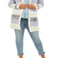 Style & Co Women's Striped Texture Cardigan Blue Size 0X