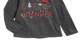 First Impressions Toddler Girl's Little Wonder Print T-Shirt Gray Size 4T