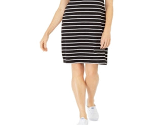 Karen Scott Women's Sport Stripe Dress  Pink Size XS