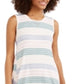 Style & Co Women's Striped Sleeveless Swing Dress Pink Size L