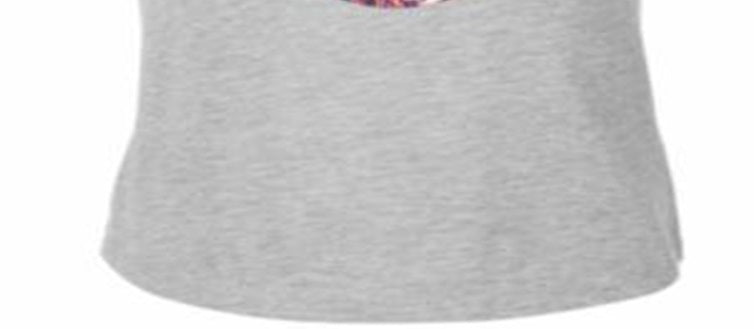 Ideology Little Girl's Keyhole Back T-Shirt  Gray Size 5