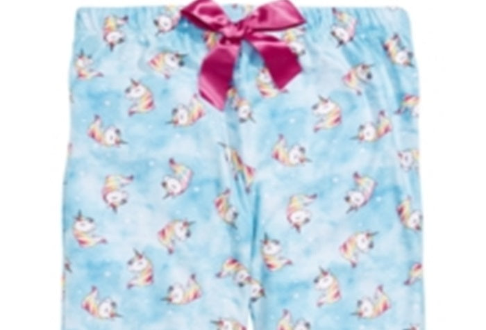Max & Olivia Little & Big Girl's Unicorn Print Pajama Pants Blue Size M