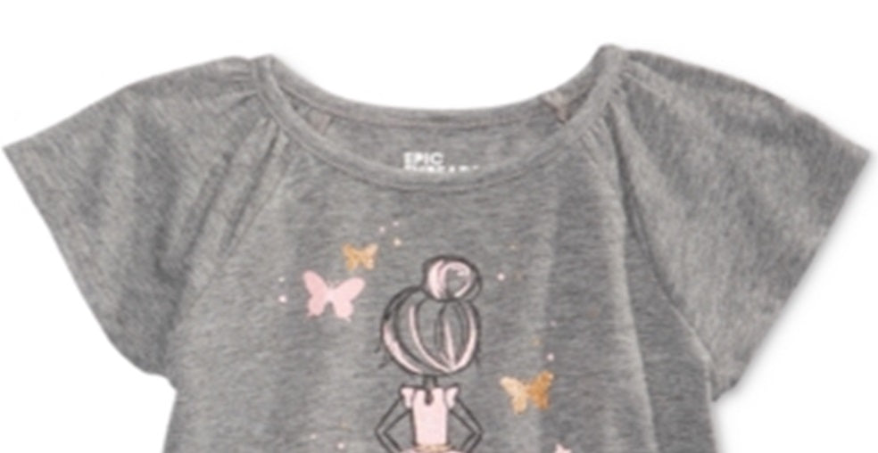 Epic Threads Toddler Girl's Ballerina T-Shirt Gray Size 3T/3