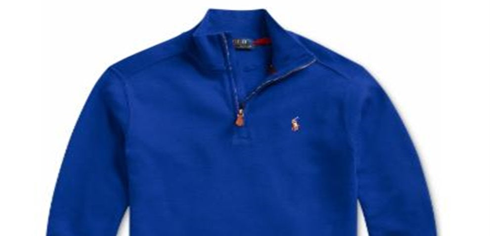 Polo Ralph Lauren Boy's Pullover Sweaters Half Zip Blue Size L (14-16)