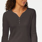 Karen Scott Women's Cotton Henley Top Gray Size XL