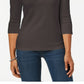 Karen Scott Women's Cotton Henley Top Gray Size XL