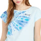 Tommy Hilfiger Women's Tie Dyed T-Shirt Blue Size S/P