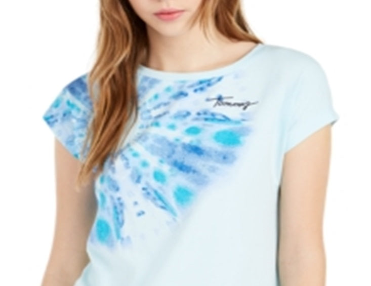 Tommy Hilfiger Women's Tie Dyed T-Shirt Blue Size S/P