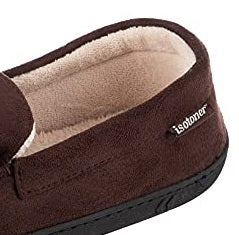 Isotoner Men's Microsuede Moccasin Slipper Brown Size -9.5-10.5