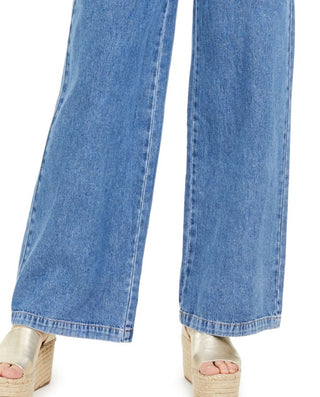 Free People Women's Midnight City Denim High Waist Wide Leg Jeans Blue Size 29