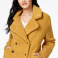 Collection B Juniors' Double-Breasted Faux-Fur Teddy Coat Yellow Size XL