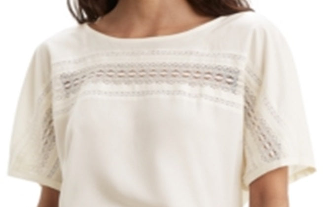 Levi's Women's Noe Lace Contrast T-Shirt White Size XL
