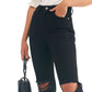 Free People Women's Frayed Straight Leg Jeans Black Size 29