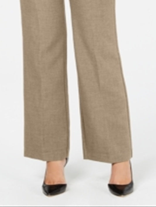 Charter Club Women's Belted Tummy Control Trousers Brown Size 18