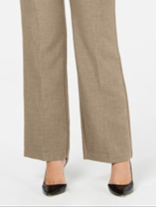 Charter Club Women's Belted Tummy Control Trousers Brown Size 18