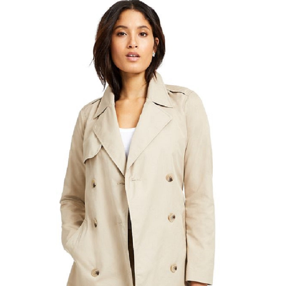 Charter Club Women's Classic Solid Trench Coat Brown Size Small