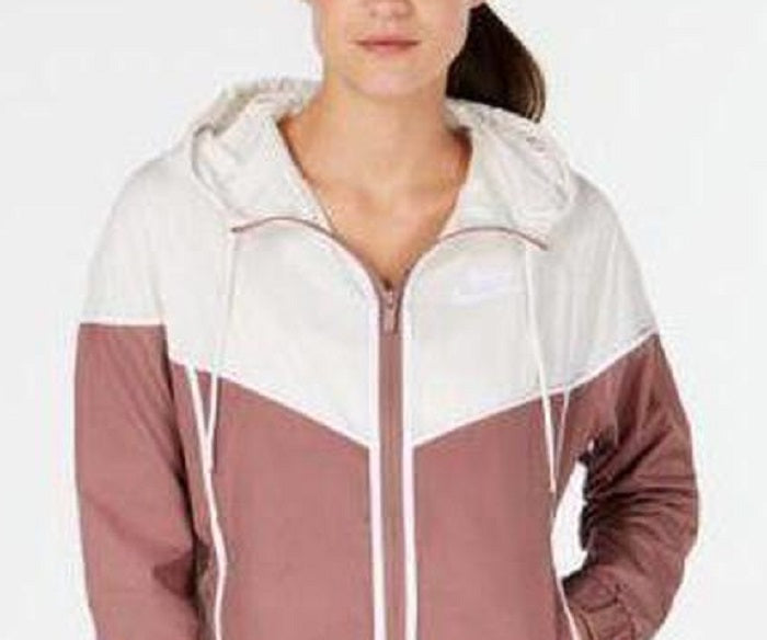 Nike Women's Windrunner Jacket Long sleeves Zip closure Hoode White Size S