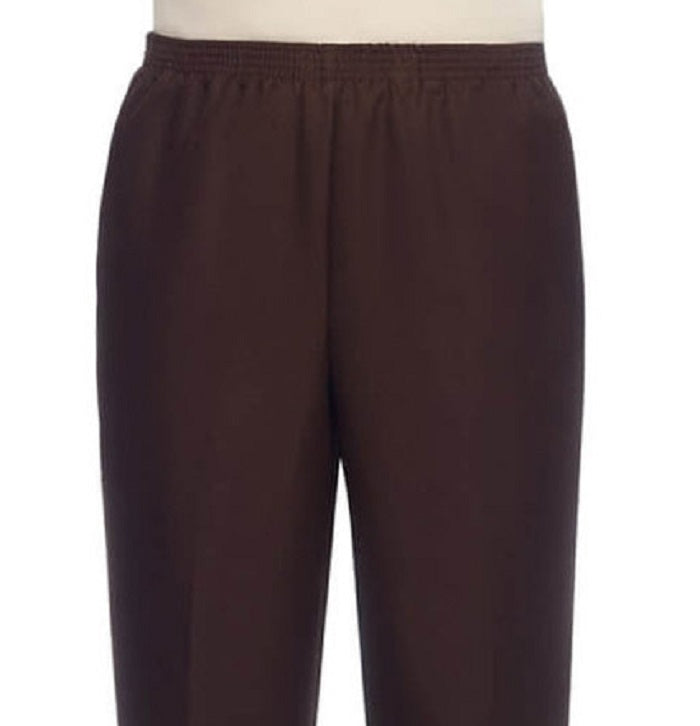 Alfred Dunner Women's Classics Pull on Straight Leg Pants Brown Size 12