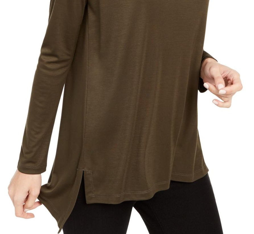 Eileen Fisher Women's High Low Tunic Top Green Size L