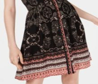 American Rag Junior's Printed Button Front Sun Dress Black Size Small