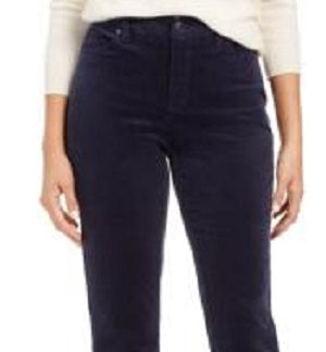 Charter Club Women's Lexington Corduroy Tummy Control Pants Blue Size 10