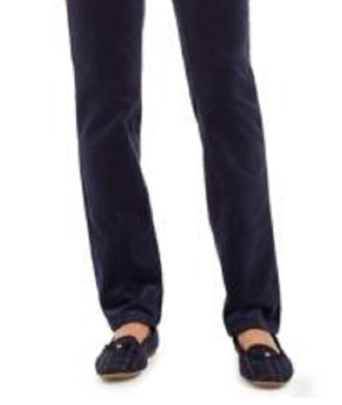 Charter Club Women's Lexington Corduroy Tummy Control Pants Blue Size 10