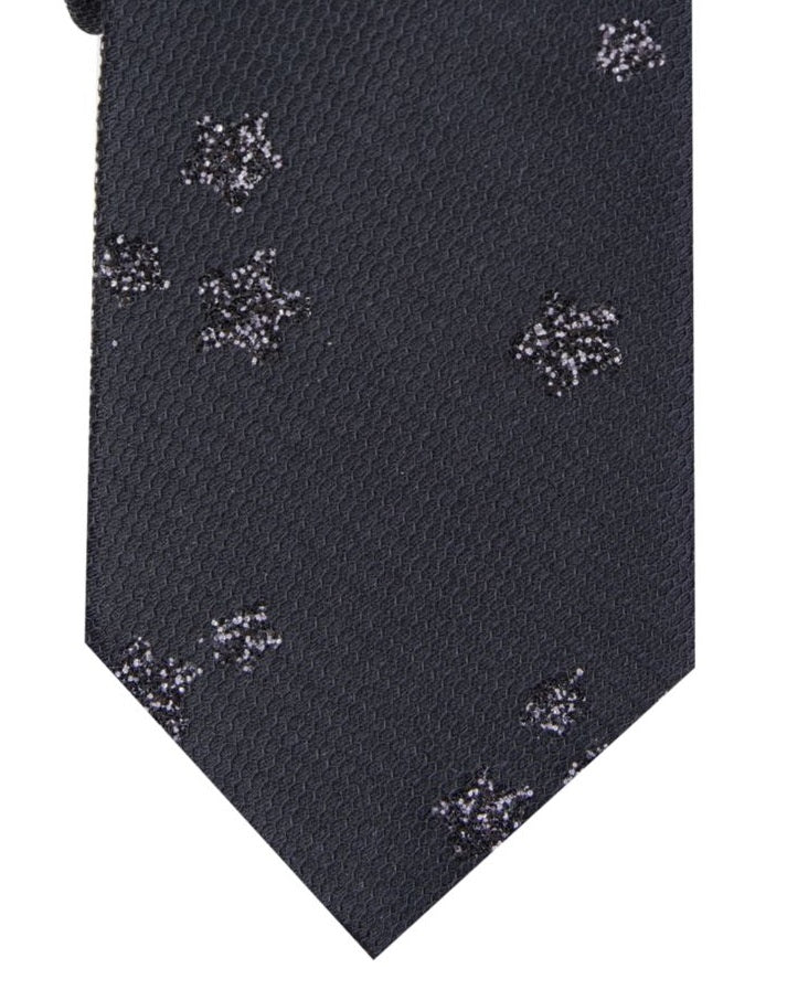 INC International Concepts Men's Graphic Abstract Textured Glitter Polyester Skinny Neck Tie Black One Size