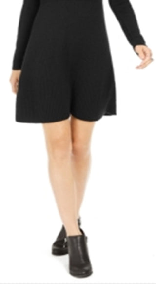 Style & Co Women's Ribbed Sweater Dress Black Size PP