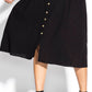 City Chic Women's Scallop Button Dress Black Size 16