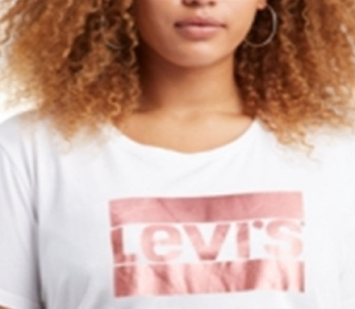 Levi's Women's Plus Perfect Cotton Crewneck Top White Size 1X