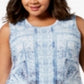Style & Co Women's Plus Printed Swing a Line Dress Blue Size 0X