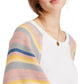 Free People Women's Rainbow Dreams Knit Top White Size Large