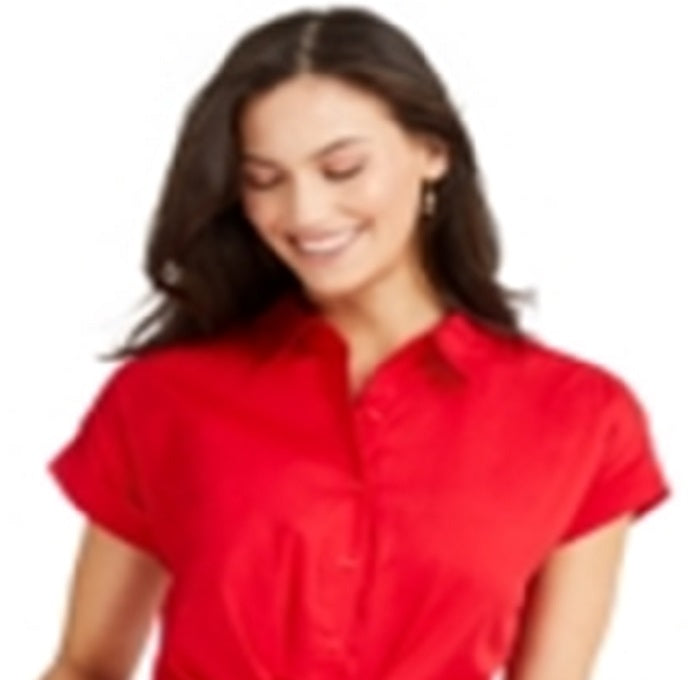 Charter Club Women's Dress Shirt Red Size 8