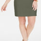 Karen Scott Women's Cotton Lace up Split Neck Dress Green Size Small