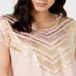 JM Collection Women's Chevron Paint Printed Top Pink Size Petite