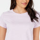 Maison Jules Women's Striped Crew Neck T-Shirt Purple Size X-Large