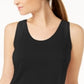 Maison Jules Women's Scoop Neck Tank Top Black Size XX-Large