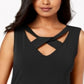 JM Collection Women's Twist Neck Blouse Black Size XL