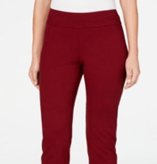 Charter Club Women's Cambridge Pull on Ponte Pants Red Size 6