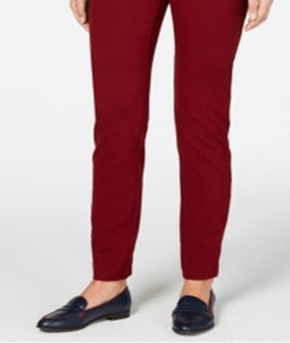Charter Club Women's Cambridge Pull on Ponte Pants Red Size 6