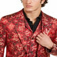 Tallia Men's Vigaro Embroidered Metallic Blazer Red Size 46